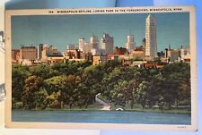 Minneapolis Skyline, Loring Park In The Foreground - Minnesota c1938 - Postcard picture