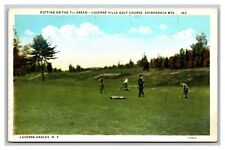 Adirondack Mountains New York Luzerne Villa Golf Course White Border Postcard picture