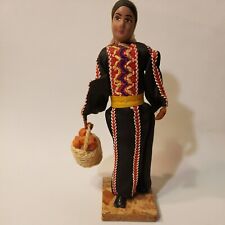 Vintage Hand Made Sabra Israel Doll Jewish Woman with Basket Folk Art  8