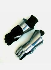Medeival knight Warrior Gauntlets Halloween Adult Armor Gloves Leather And Steel picture