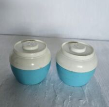 Vintage Admiration Salt & Pepper Shakers Turquoise White 2