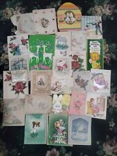 Lot of 25 Vintage Vibrant Colored Used Greetin Cards, Misc Holidays and Birthday picture