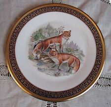Red Foxes Lenox Boehm Woodland Wildlife 1974 Plate 24 Karat Gold Trim Limited  picture