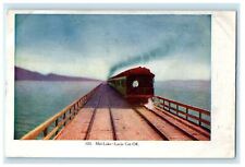c1930s Salt Lake Utah UT Midlake Lucin Cut Off Bridge Locomotive Train Postcard picture
