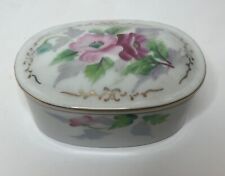 Vintage Noritake Porcelain  Trinket Ring Box  With Lid  Floral picture