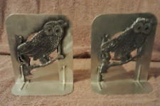 VINTAGE 1980'S METAL OWL BOOKENDS picture