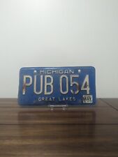 1980s Michigan License Plate Great Lakes Blue #PUB054 picture