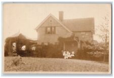 1909 Residence Home View Women Garden Harwich Port MA RPPC Photo Postcard picture