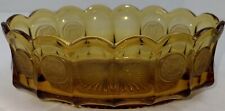 Vintage Fostoria Amber Coin Oval Bowl 9 Inch picture
