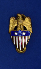 Beautiful post WWI 1920s U.S Army Aide de Camp 2 Star General Collar Insignia SB picture
