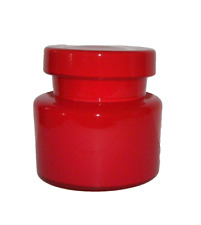 Vtg MCM Luciano Vistosi Italian Murano Red Cased Art Glass Canister Jar Bottle picture