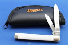 Marble's White Fluted Pearl Doctor's Knife with Pouch Model #164 picture