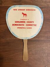 Vintage Political Sign Hand Held Democrats Springfield IL Vote Democratic picture