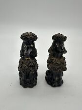 Vintage Kitsch MCM Japan Make Black Poodle Salt & Pepper Shaker Set Of 2 RARE picture
