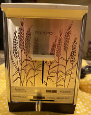 VINTAGE CLEAN Presto Automatic Toaster PT 01D Wheat Field Chrome Almond 70’-80s’ picture