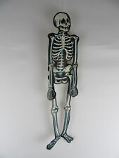 Vintage Pumpkin Time Cardboard Jointed Skeleton Die Cut Halloween Decoration 22