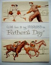 Boxing Baseball horse racing embossed vintage Father's Day greeting card *K1 picture