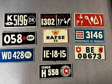 Vintage  Wheaties Cereal Metal 10 LICENSE PLATES 1953 Foreign SET OLD WORLD  B picture