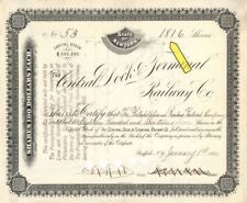 Central Dock Terminal Railway Co. - High Denominations Stock Certificate - Railr picture