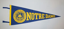 Old Antique Vtg Ca 1940s Notre Dame University Full Size Felt Pennant Very Nice picture