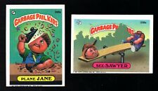2 1987 TOPPS GARBAGE PAIL KIDS STICKERS #345A PLANE JANE #338A SEE-SAWYER picture