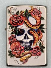 Vintage 2009 Blooming Death Tattoo Art Chrome Zippo Lighter picture