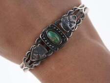 Vintage Fred Harvey era Native American Sterling/turquoise cuff bracelet x picture