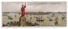Saint Jacob's Oil Patent Medicine trade card  Statue of Liberty  New York Harbor picture