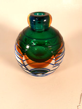 Vintage Fifth Avenue Handmade Glass Bud Vase, Stunning Colors, 5