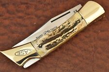CASE XX USA 2 DOT 1978 SHARK TOOTH STAG PREMIUM LOCKBACK KNIFE P197 LSSP (16200 picture