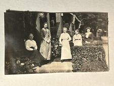 Vintage Group Photo Old House Family Women Porch Street picture
