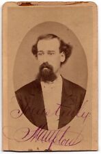 ANTIQUE CDV CIRCA 1870s C.H. SHERIDAN HANDSOME BEARDED MAN COUNCIL BLUFFS IOWA picture