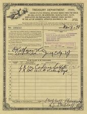 Opium-Coca Leaves - 1930's-1940's dated Drugs Order Form - U.S. Treasury Departm picture