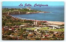 1960s LA JOLLA CALIFORNIA AERIAL VIEW CURTEICHCOLOR POSTCARD P3501 picture