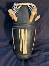 VINTAGE AFRICAN TRIBAL FINGER DRUM, HAND CRAFTED, LEATHER TOP picture