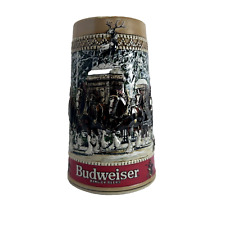 1987 VTG Budweiser Clydesdales Collector's Holiday Beer Stein C Series 3D Effect picture