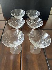 Set Of 6 Vintage (Possibly)Tiffin? Champagne Glasses 5”W/Vertical Cuts In Bowl picture