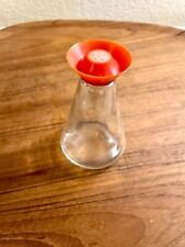 Vintage Mid-Century Spice Blend Shaker | Holds 1/2 Cup |Clear Glass & Orange Lid picture