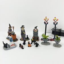 Lemax Spooky Town Figures Lot Of 12, Clown Lamps, Mini Black Cats, Spooky Extras picture