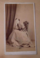BOURNEMOUTH WOMAN DRESS. VICTORIAN FASHION CARTE DE VISITE by ROBERT DAY, c1870s picture