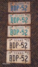 Texas Passenger License Plate Series 1970 1972 1973 Original Unrestored BDP52  picture