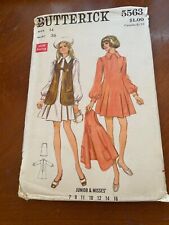 Butterick 5563 Vintage Sewing Pattern size 7-16 Junior Misses dress jacket UNCUT picture