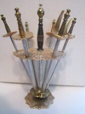Vintage Set of 6 Spanish style MINI- Swords w Stand picture