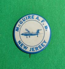 Vintage 1950's Era US Air Force McGuire AFB, New Jersey, Pin Back w/Fighter Jet picture