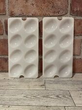 2 Tupperware Deviled Egg Holder Tray Replacement #665 White Vintage - Trays Only picture