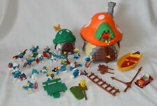 1976 & 1978 Peyo lot Smurf House Boat People Table Wheel Barrow picture