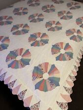 Vintage Arch quilt Dresden Plate Scalloped Edge 74✖️80 picture