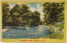 Postcard Bernice Louisiana Greetings Lake Pond Landscape Scene Union Parish LA picture