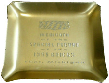 1955 BUICK CAR Flint Mich SPECIAL PREVUE MEMENTO Gold Toned Vtg ALUMINUM ASHTRAY picture