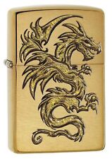 Zippo Dragon Design Brushed Brass Pocket Lighter 29725-066576 picture
